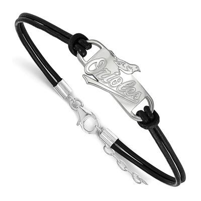 Baltimore Orioles Small Center Leather Bracelet Sterling Silver SS020ORI-7, MPN: SS020ORI-7, 191101…