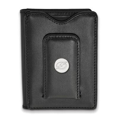 Tampa Bay Ligtning Black Leather Wallet Sterling Silver on Leather SS013LIG-W1, MPN: SS013LIG-W1, 8…