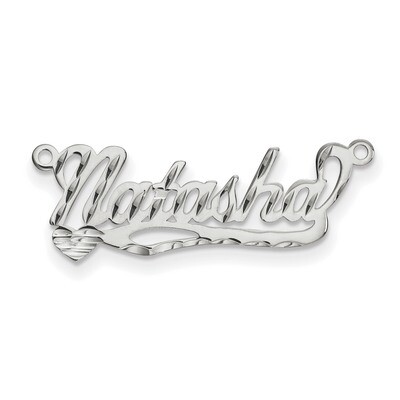 0.018 Gauge Polished Diamond-cut Nameplate Sterling Silver XNA169SS, MPN: XNA169SS, 883957971698