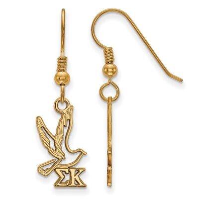 Sigma Kappa Medium Dangle Earrings Gold-plated Silver GP037SKP, MPN: GP037SKP, 886774938967