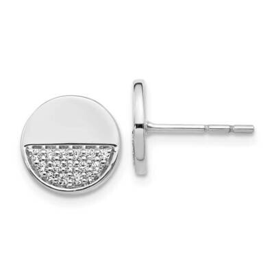 Fancy Circle Earrings 14k White Gold Diamond EM4006-020-WA, MPN: EM4006-020-WA, 883957375366