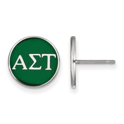 Alpha Sigma Tau Enameled Post Earrings Sterling Silver SS031ALS, MPN: SS031ALS, 886774606033