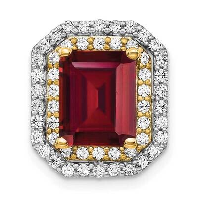 Created Ruby Pendant 14k Two-tone Gold Lab Grown Diamond PM7504-CRU-062-WYLG, MPN: PM7504-CRU-062-W…