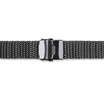 22mm PVD-Black Stainless Shark Mesh with Divers Watch Band  BA420-22, MPN: BA420-22,