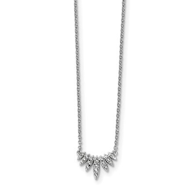 CZ Diamond Necklace 18 Inch Sterling Silver Rhodium-plated QG4295-18, MPN: QG4295-18, 886774117683