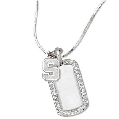 MICHIGAN STATE University SM S ON MINI DOG TAG Sterling Silver MIS012DT-SS, MPN: MIS012DT-SS, 63440…