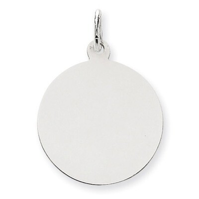Plain .035 Gauge Round Engravable Disc Charm 14k White Gold XWM137/35, MPN: XWM137/35, 883957475769