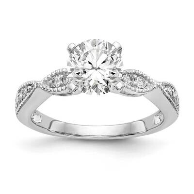 Diamond Vs/Si, D E F, Round S/M Engagement Ring 14k White Gold True Origin Lab Grown RM2529E-100-WL…