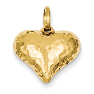 Faceted Puffed Heart Pendant 14k Gold S1450, MPN: S1450, 658226126716