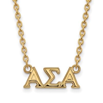 Alpha Sigma Alpha Medium Pendant with 18 Inch Chain Gold-plated Silver GP007ASI-18, MPN: GP007ASI-1…