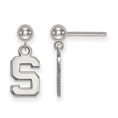 Michigan State University Earring Dangle Ball 14k White Gold 4W010MIS, MPN: 4W010MIS, 886774837888