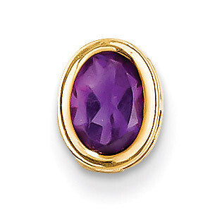 7x5mm Oval Amethyst bezel pendant 14k Gold XP328AM, MPN: XP328AM, 883957236995