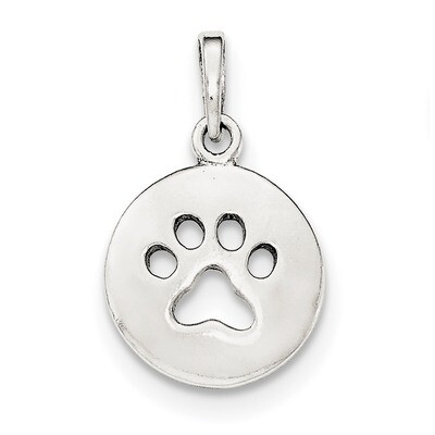 Paw Print Pendant Sterling Silver Polished QC8877, MPN: QC8877, 886774759920