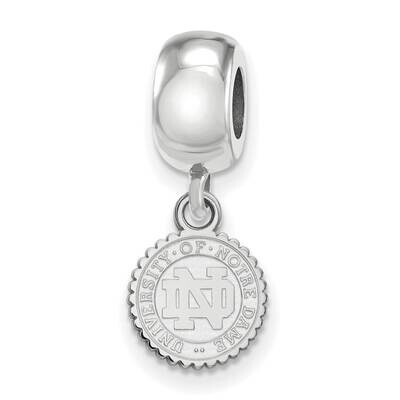La University of Notre Dame Bead Charm Extra-Small Dangle Sterling Silver Rhodium-plated SS073UND, …