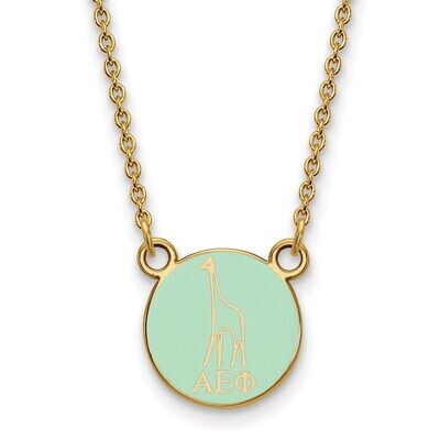 Alpha Epsilon Phi Extra Small Enameled Pendant with 18 Inch Chain Gold-plated Silver GP042AEP-18, M…