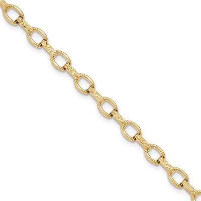7 Inch Diamond Cut Fancy Link Bracelet 14k Gold SF2206-7, MPN: SF2206-7, 886774565163