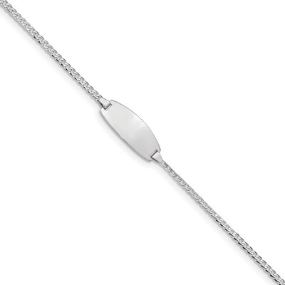 5.5 Inch Oval ID Curb Bracelet 14k white Gold LID85W-5.5, MPN: LID85W-5.5, 883957315232