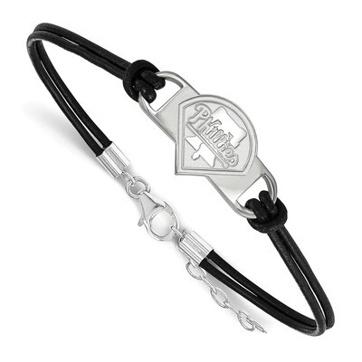 Philadelphia Phillies Small Center Leather Bracelet Sterling Silver SS023PHI-7, MPN: SS023PHI-7, 19…