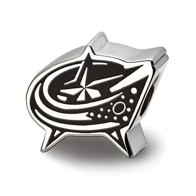 Columbus Blue Jackets Star and Flag Enameled Logo Bead Sterling Silver SS500BJA, MPN: SS500BJA, 634…