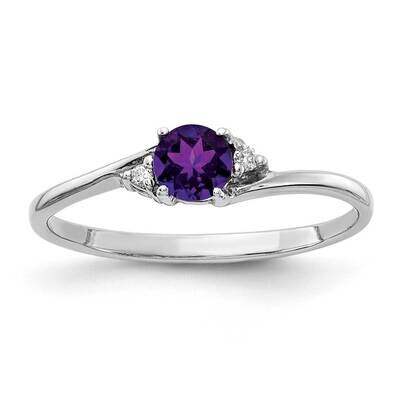 4mm Amethyst Diamond Ring 14k White Gold Y4713AM_AA, MPN: Y4713AM_AA, 883957601441