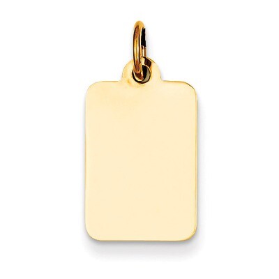 Plain .013 Gauge Rectangular Engravable Disc Charm 14k Gold XM285/13, MPN: XM285/13, 883957485560