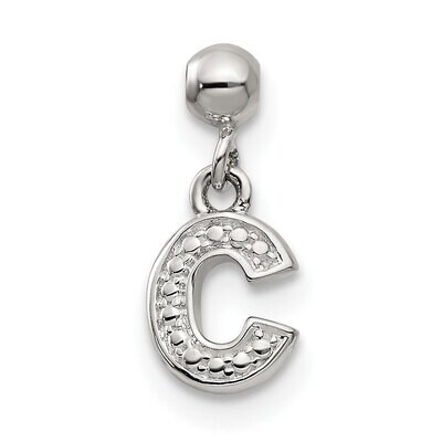 Letter C Charm Sterling Silver Dangle QMM190C, MPN: QMM190C,