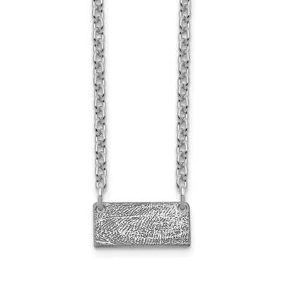 Short Fingerprint Necklace 10k White Gold 10XNA1082W, MPN: 10XNA1082W,