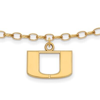 University of Miami Anklet Gold-plated Silver GP030UMF, MPN: GP030UMF, 886774933924