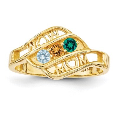 14k Yellow Gold Genuine Ring Family &amp; Mother XMR66/3GY, MPN: XMR66_3, 191101539565