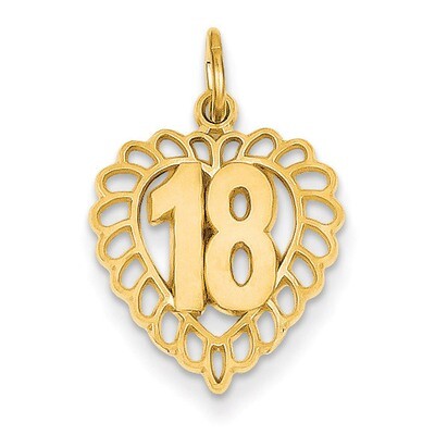18th Heart Charm 14k Gold C990, MPN: C990, 883957861548