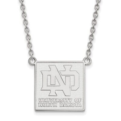 University of North Dakota Large Pendant with Chain Necklace 14k White Gold 4W010UNOD-18, MPN: 4W01…