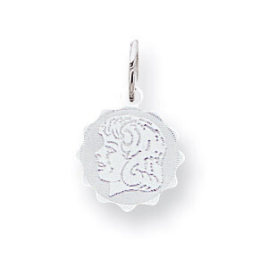 Engravable Girl Disc Charm Sterling Silver QM304/18