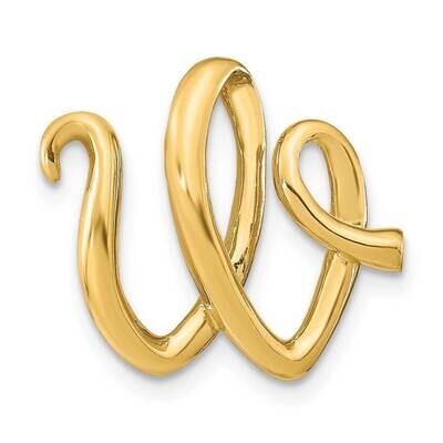 Letter W Initial Slide 14k White Gold Polished K6425W, MPN: K6425W, 63721810006