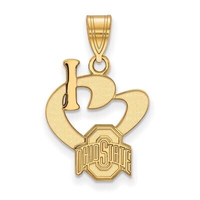 Ohio State University Large I love Logo Pendant Gold-plated Silver GP020OSU, MPN: GP020OSU, 8867749…