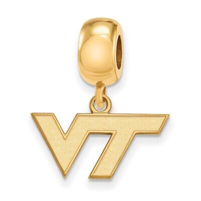 Virginia Tech Bead Charm x-Small Dangle Gold-plated Silver GP029VTE, MPN: GP029VTE, 886774933177