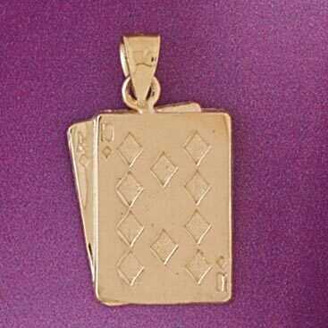 Dazzlers Jewelry Ace Ten Diamond Pendant Necklace Charm Bracelet in Yellow, White or Rose Gold 5448…