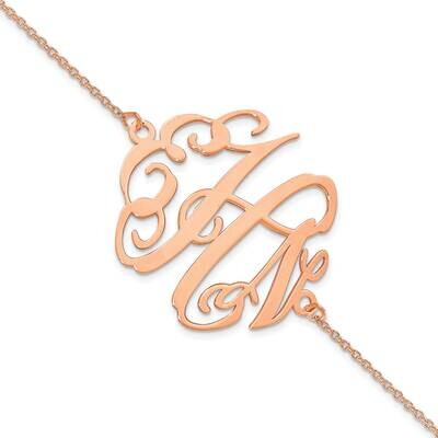 Monogram Chain Bracelet 7.5 Inch 14k Rose Gold Polished XNA561R, MPN: XNA561R,