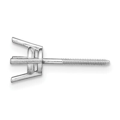 Round 4-Prong with Heavy Threaded .13ct. Post Earring Setting Platinum PL329, MPN: PL329,