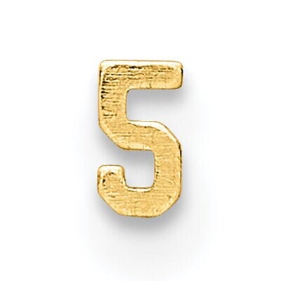 Die Struck Number 5 14k Yellow Gold YG2184, MPN: YG2184,