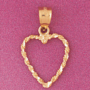 Dazzlers Jewelry Heart Pendant Necklace Charm Bracelet in Yellow, White or Rose Gold 3947, MPN: DZ-…