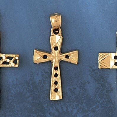 Dazzlers Jewelry Cross Pendant Necklace Charm Bracelet in Yellow, White or Rose Gold 7951, MPN: DZ-…