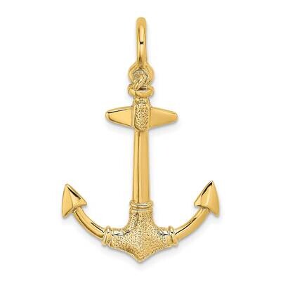 Texture Anchor Charm 14k Gold 3-D K7946, MPN: K7946, 637218185344