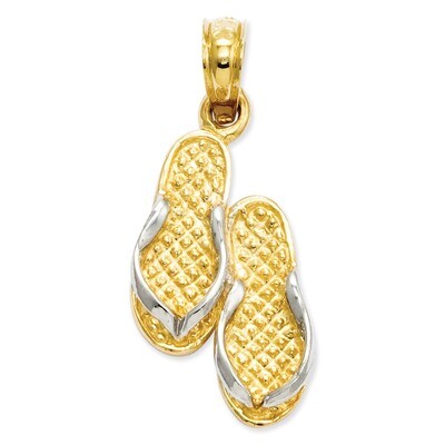 Sandals Pendant 14k Gold Solid Polished K985, MPN: K985, 637218051328