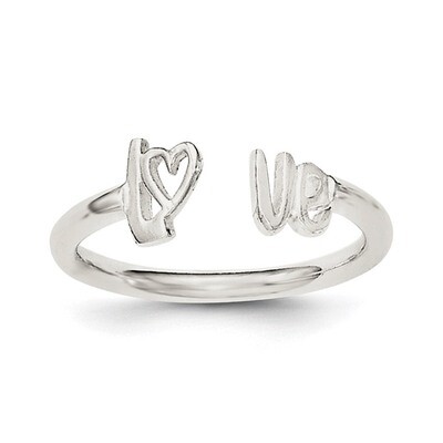 Love&#39; Adjustable Ring Sterling Silver Polished QR6068, MPN: QR6068,