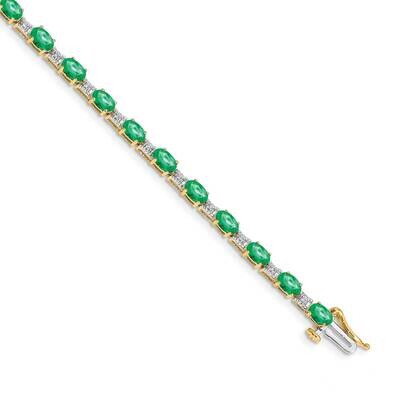 Emerald Bracelet 14k Gold Diamond BM4481-EM-010-YA, MPN: BM4481-EM-010-YA, 883957253114