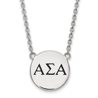 Alpha Sigma Alpha Small Enameled Pendant with 18 Inch Chain Sterling Silver SS017ASI-18, MPN: SS017…
