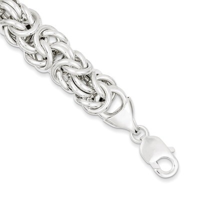 8 Inch Link Bracelet Sterling Silver Fancy QG1563-8, MPN: QG1563-8, 883957947877
