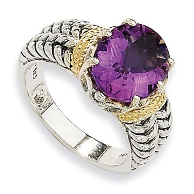 Am Ring Sterling Silver &amp; 14k Gold QTC210-6