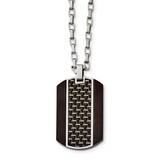 Black IP Carbon Fiber Inlay Necklace Stainless Steel Brushed &amp; Polished SRN2310-24 by Chisel, MPN: …