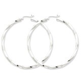 3mm Polished Twisted Hoop Earrings Sterling Silver Rhodium-plated QE4590, MPN: QE4590, 883957932033